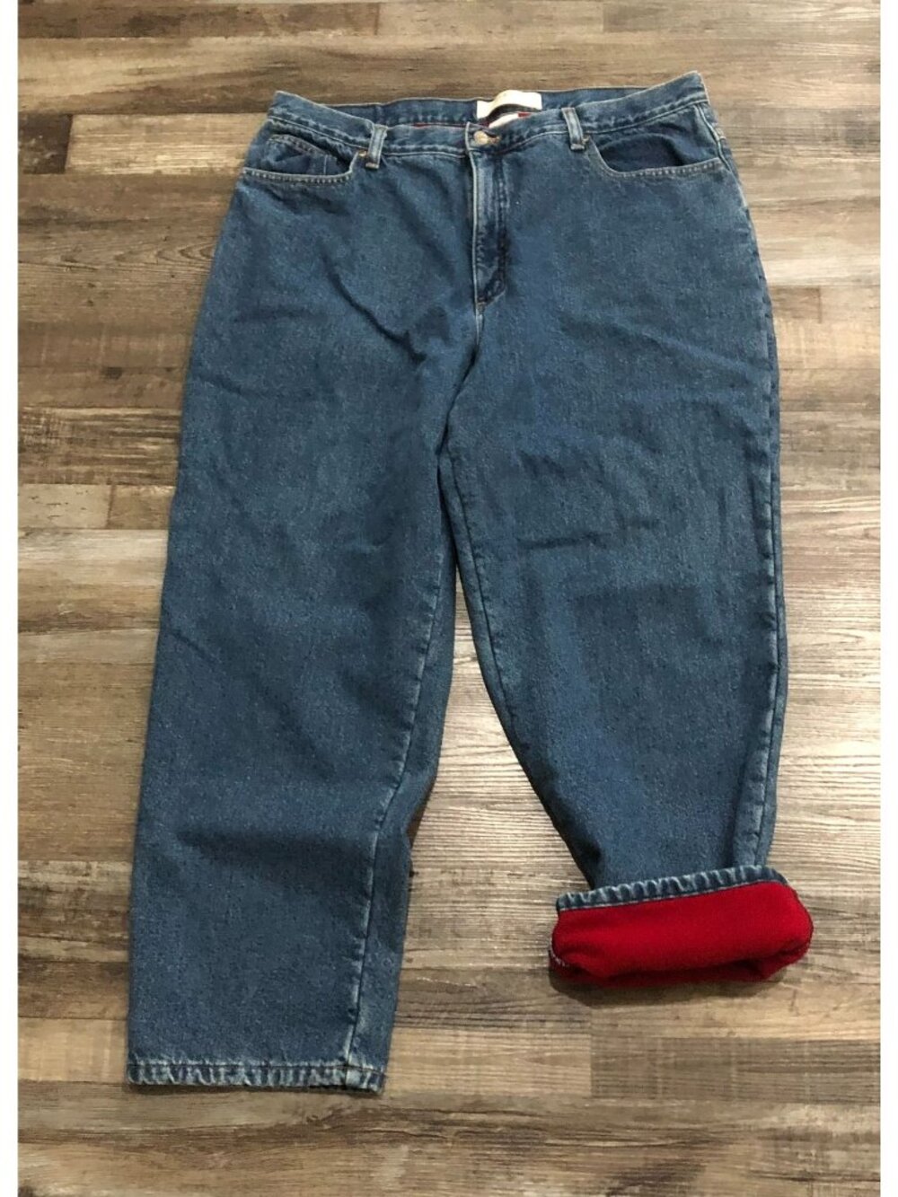 L.L. Bean Womens Size 20 Double L Relaxed Fit Fleece Lined Blue Jeans
